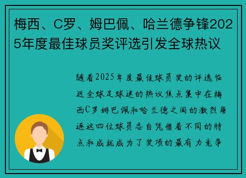 梅西、C罗、姆巴佩、哈兰德争锋2025年度最佳球员奖评选引发全球热议